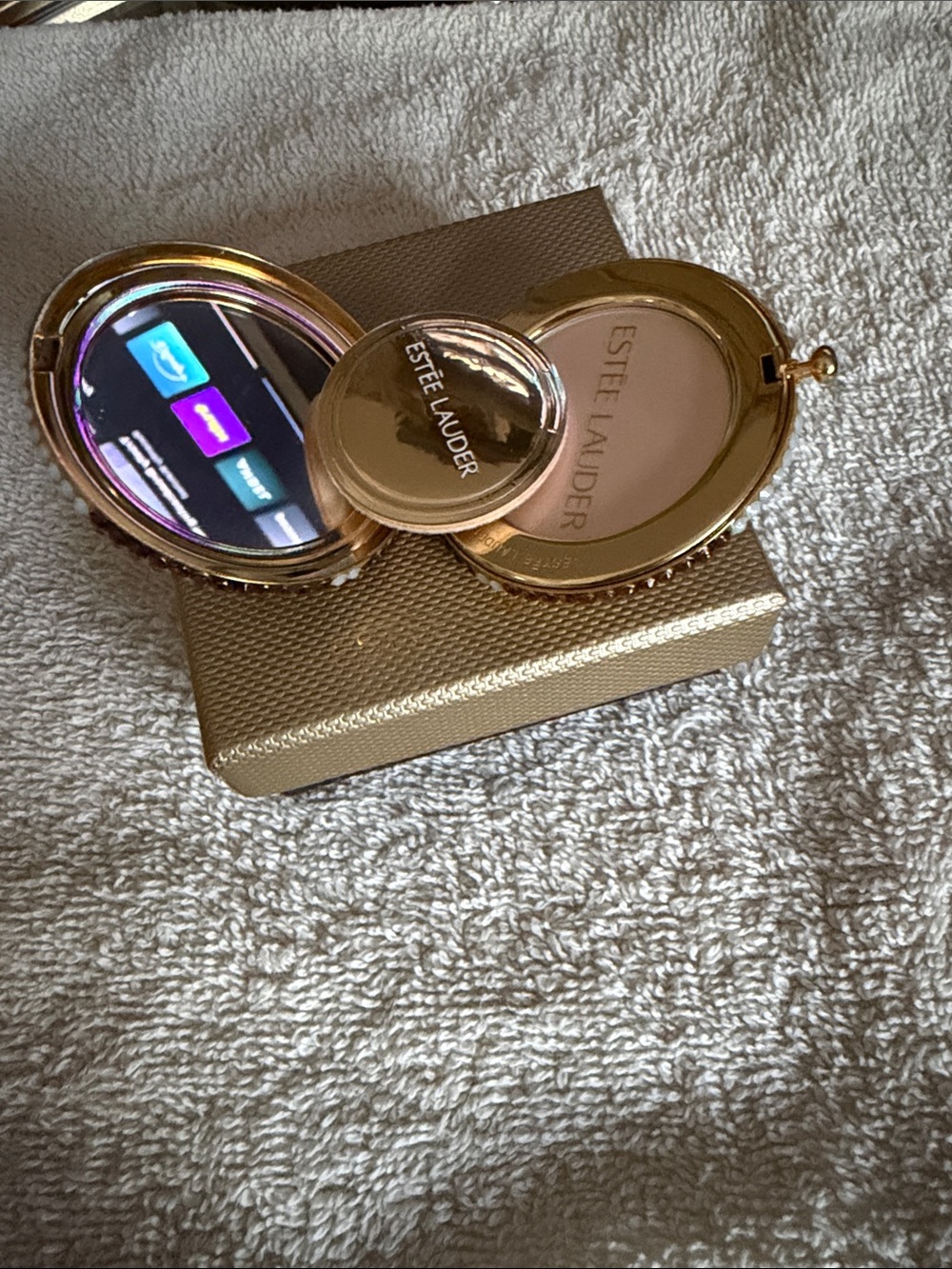 Estee Lauder Gold Compact Powder Case with Mirror